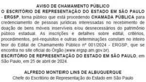Imagem da notícia - Chamamendo Público – Doação de bens móveis inservíveis
